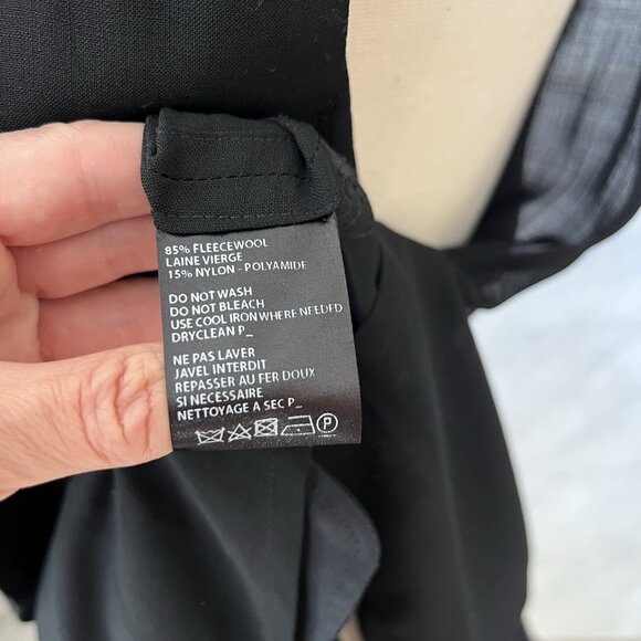 Ann Demeulemeester Vest S Women Black Wool Semi Sheer Button Collar Waistcoat 40 - Picture 7 of 8